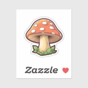 Cartoon mushroom sticker