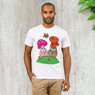 Cartoon Mushrooms Mens T-Shirt