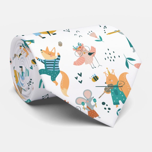 Cartoon Music Band Neck Tie (Rolled)