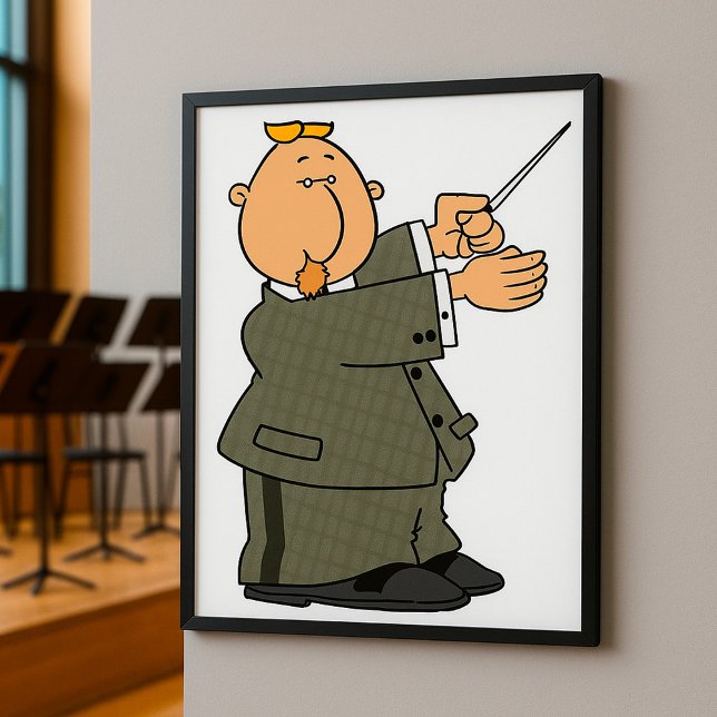 Cartoon Music Conductor with Baton Poster (Creator Uploaded)