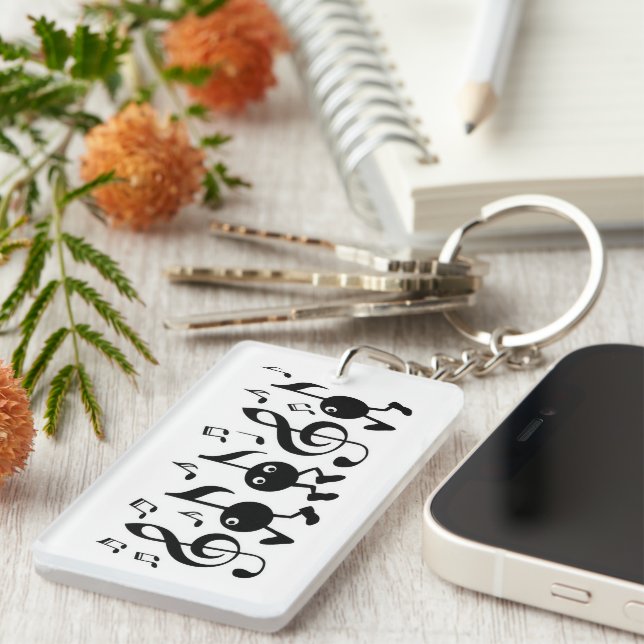Cartoon Music Notes Keychain (Front Right)