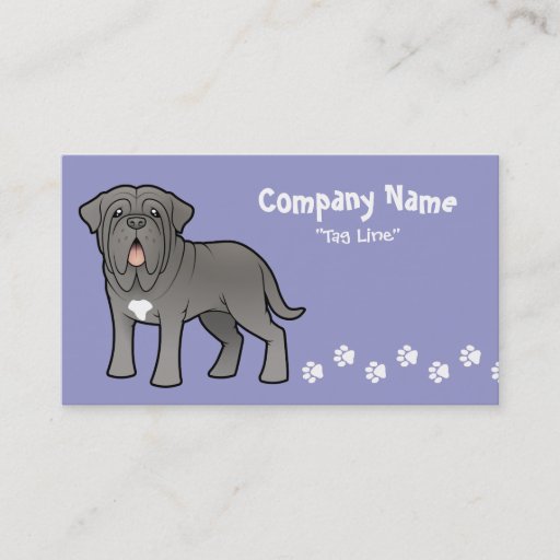 Customizable Cartoon Neapolitan Mastiff Business Card Templates
