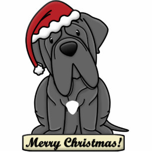 Cartoon Neapolitan Mastiff Christmas Ornament
