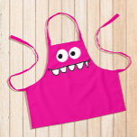 Cartoon Neon Pink Monster Apron at Zazzle