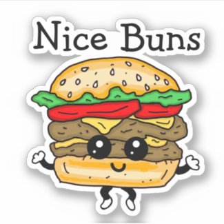 Cartoon Nice Buns Cheeseburger