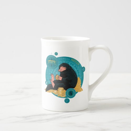 Cartoon NIFFLER With Gold Coins Bone China Mug