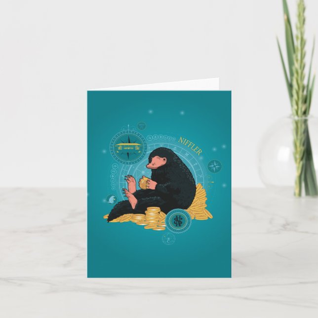 Cartoon NIFFLER™ With Gold Coins Card (Front)