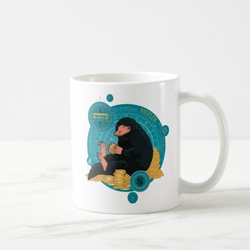 Cartoon NIFFLER With Gold Coins Coffee Mug