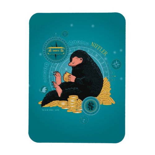 Cartoon NIFFLER With Gold Coins Magnet