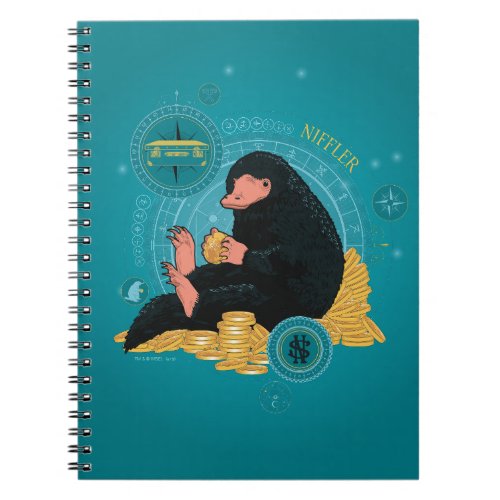 Cartoon NIFFLER With Gold Coins Notebook