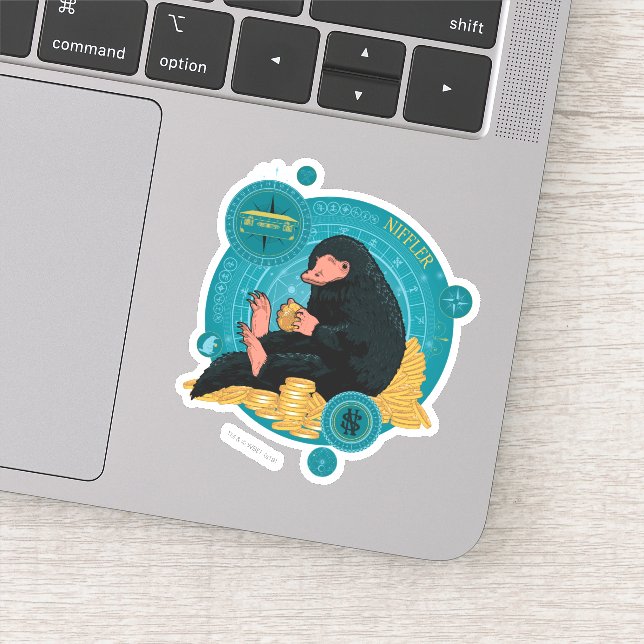 Cartoon NIFFLER™ With Gold Coins Sticker (Detail)