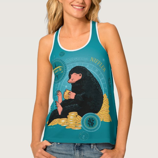 Cartoon NIFFLER™ With Gold Coins Tank Top (Front)