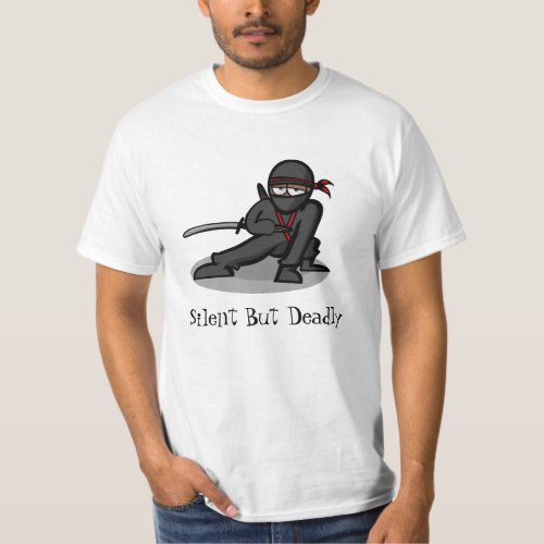 Cartoon Ninja Silent But Deadly T_Shirt
