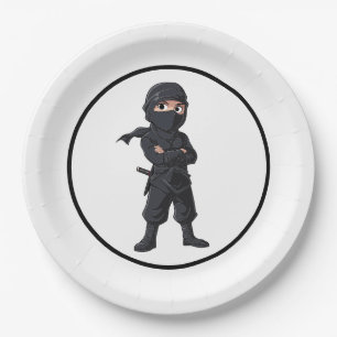 Cartoon Ninja Warrior Boys Birthday Party Paper Plates