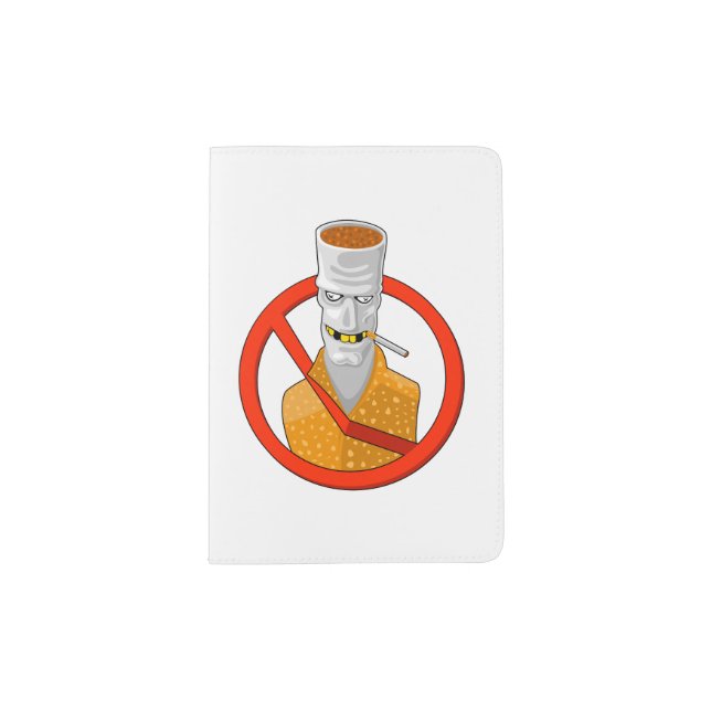 Cartoon no smoking sign - funny character passport holder (Front)