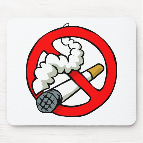 Cartoon No Smoking Sign Mouse Pad