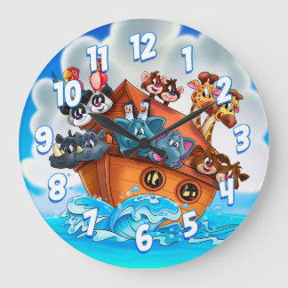 Cartoon Noah kids wall clock