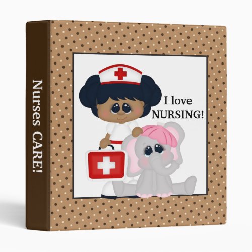 Cartoon Nurse and Elephant fun Binder