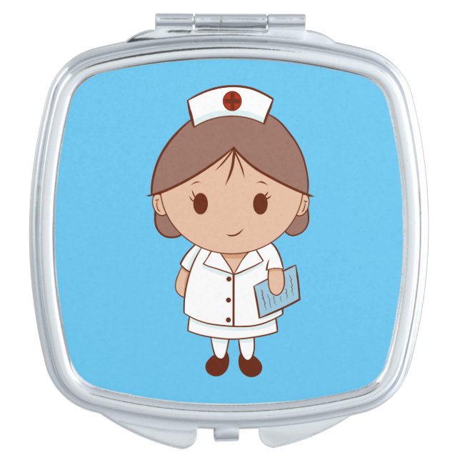 Cartoon Nurse Compact Mirror (Front)