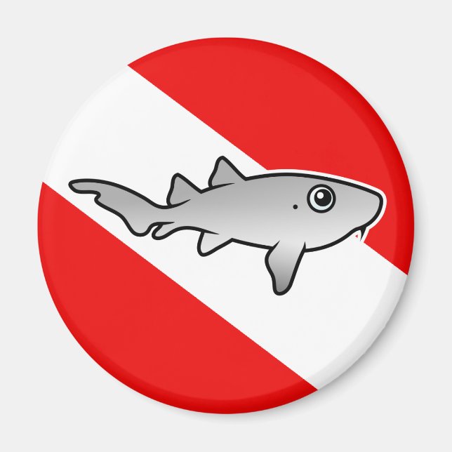 Cartoon Nurse Shark Dive Flag Magnet (Front)