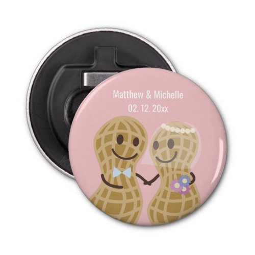 Cartoon Nuts About Each Other Cute Wedding Favor Bottle Opener