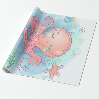 Cartoon Octopus | Cute Octopus Sweet Dream Wrapping Paper