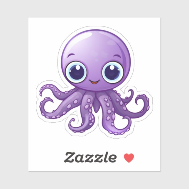 Cartoon octopus illustration sticker (Sheet)
