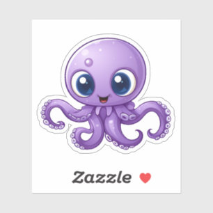 Cartoon octopus illustration sticker