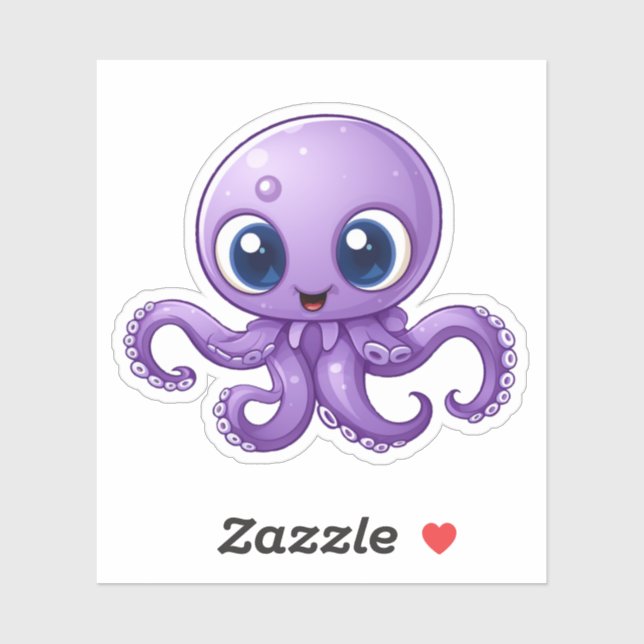 Cartoon octopus illustration sticker (Sheet)