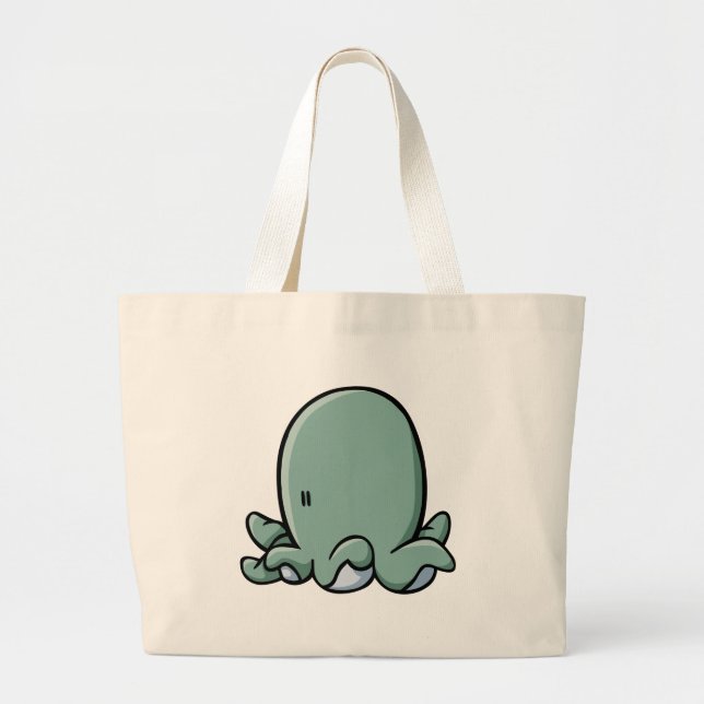 Cartoon Octopus Large Tote Bag (Front)