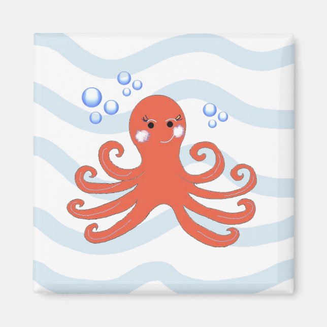 Cartoon Octopus Magnet (Front)