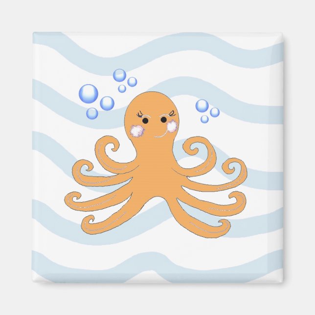 Cartoon Octopus Magnet (Front)