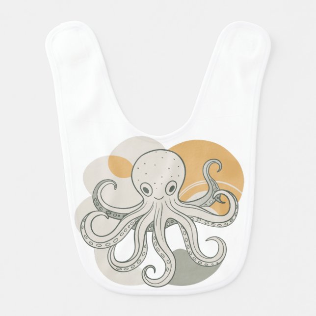 Cartoon octopus. Sea octopus Baby Bib (Front)