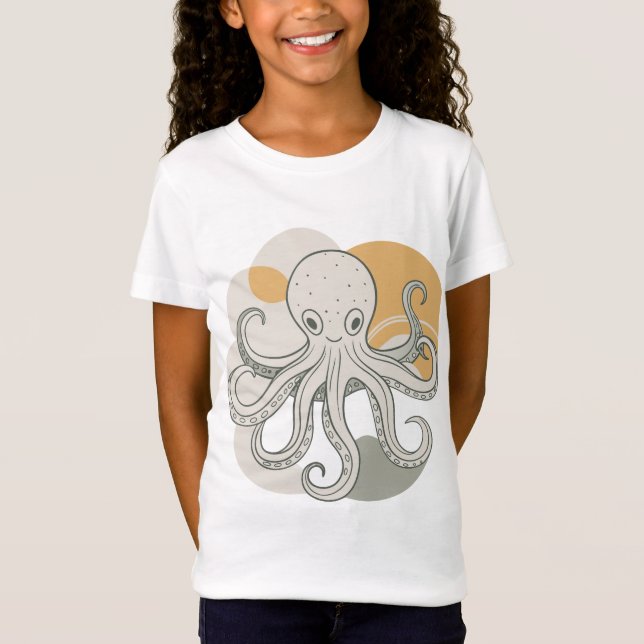 Cartoon octopus. Sea octopus T-Shirt (Front)