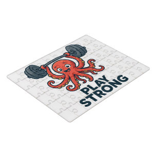 Cartoon Octopus Weightlifting – Play Strong Gym  Jigsaw Puzzle