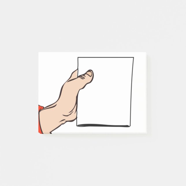 Cartoon of a Hand holding a Note (Front)