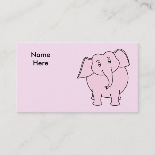 Cartoon of a Pink Elephant Business Card