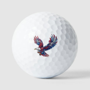 Cartoon of an eagle, 4th of July concept Golf Balls