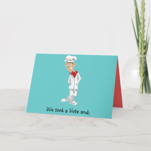 Cartoon of Chef with funny sayings Thank You Card (Front)