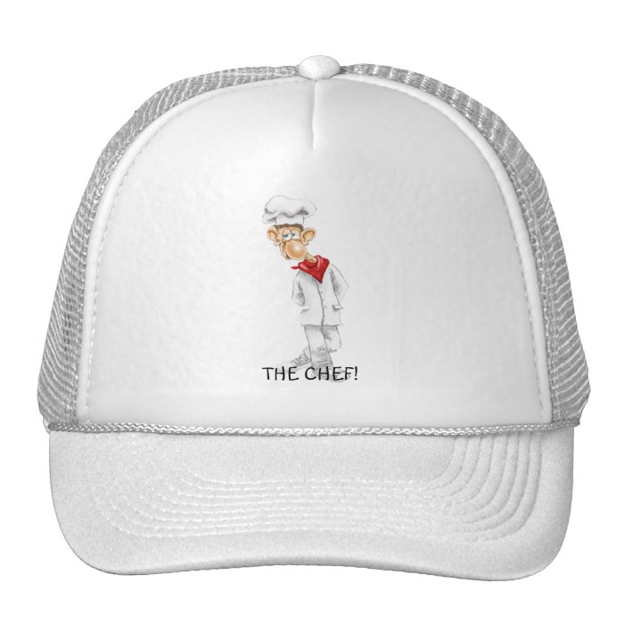 Cartoon of Chef with funny sayings Trucker Hats