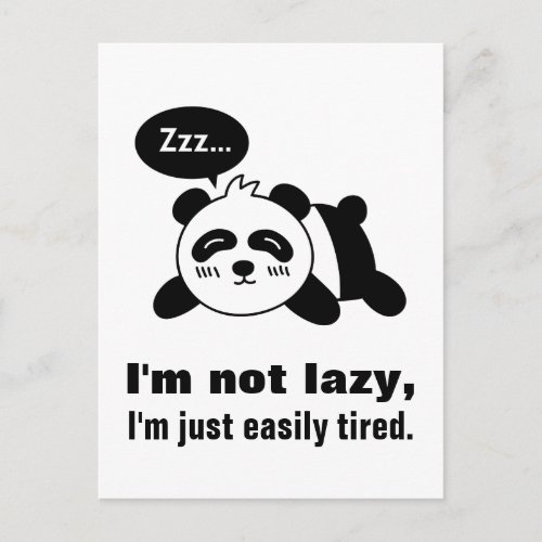 Cartoon of Cute and Lazy Panda Postcard