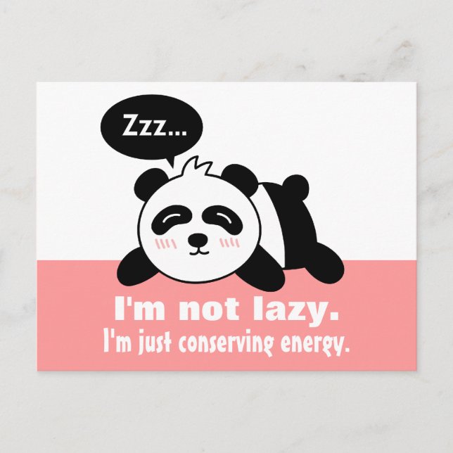 Cartoon of Cute and Lazy Panda Postcard (Front)