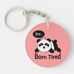 Cartoon of Cute Sleeping Panda Keychain