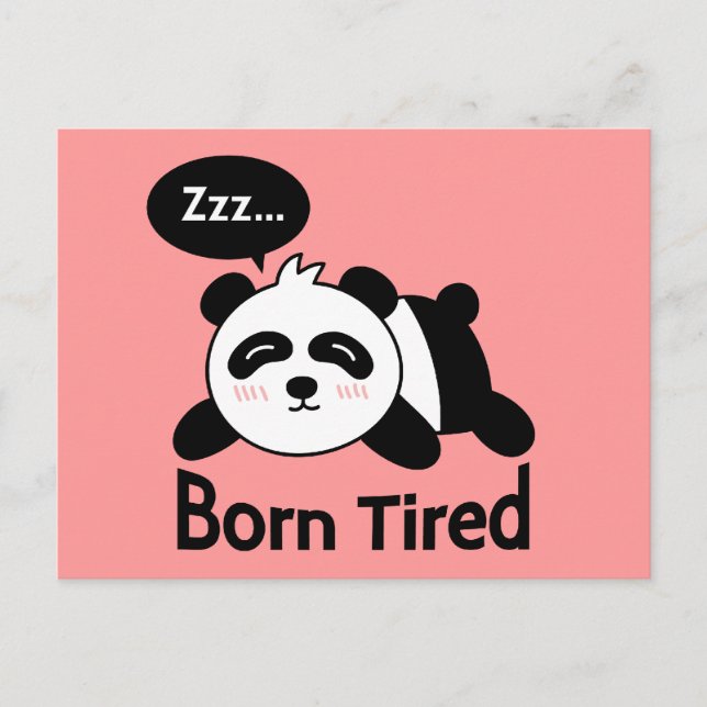 Cartoon of Cute Sleeping Panda Postcard (Front)
