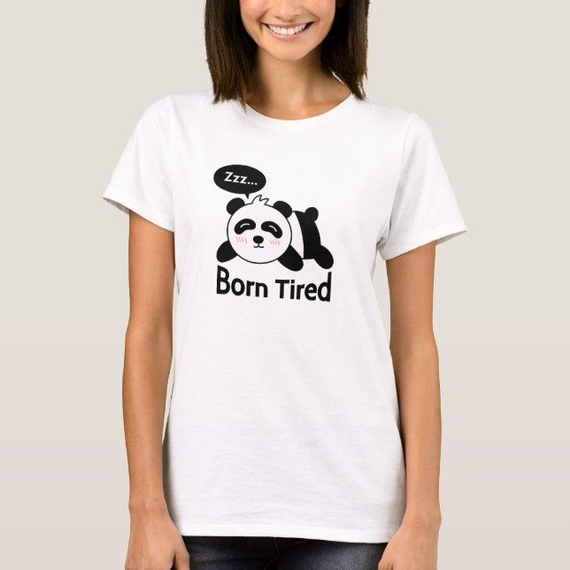 Cartoon of Cute Sleeping Panda T-Shirt (Front)