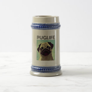 Cartoon of cutest pug ever pug mug shot portrait