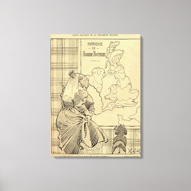 Cartoon of Queen Victoria from Le Rire Canvas Print (Front)