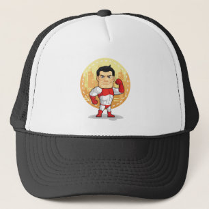 Cartoon of Superhero Trucker Hat