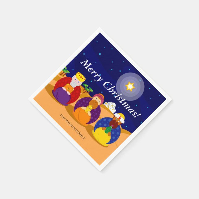 Cartoon of "The Three Kings" / "Three Wise Men", Paper Napkins (Corner)