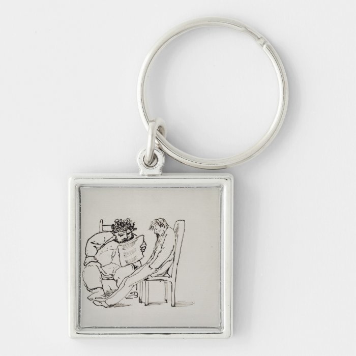 Cartoon of William Morris (1834 96) reading poetry Keychains